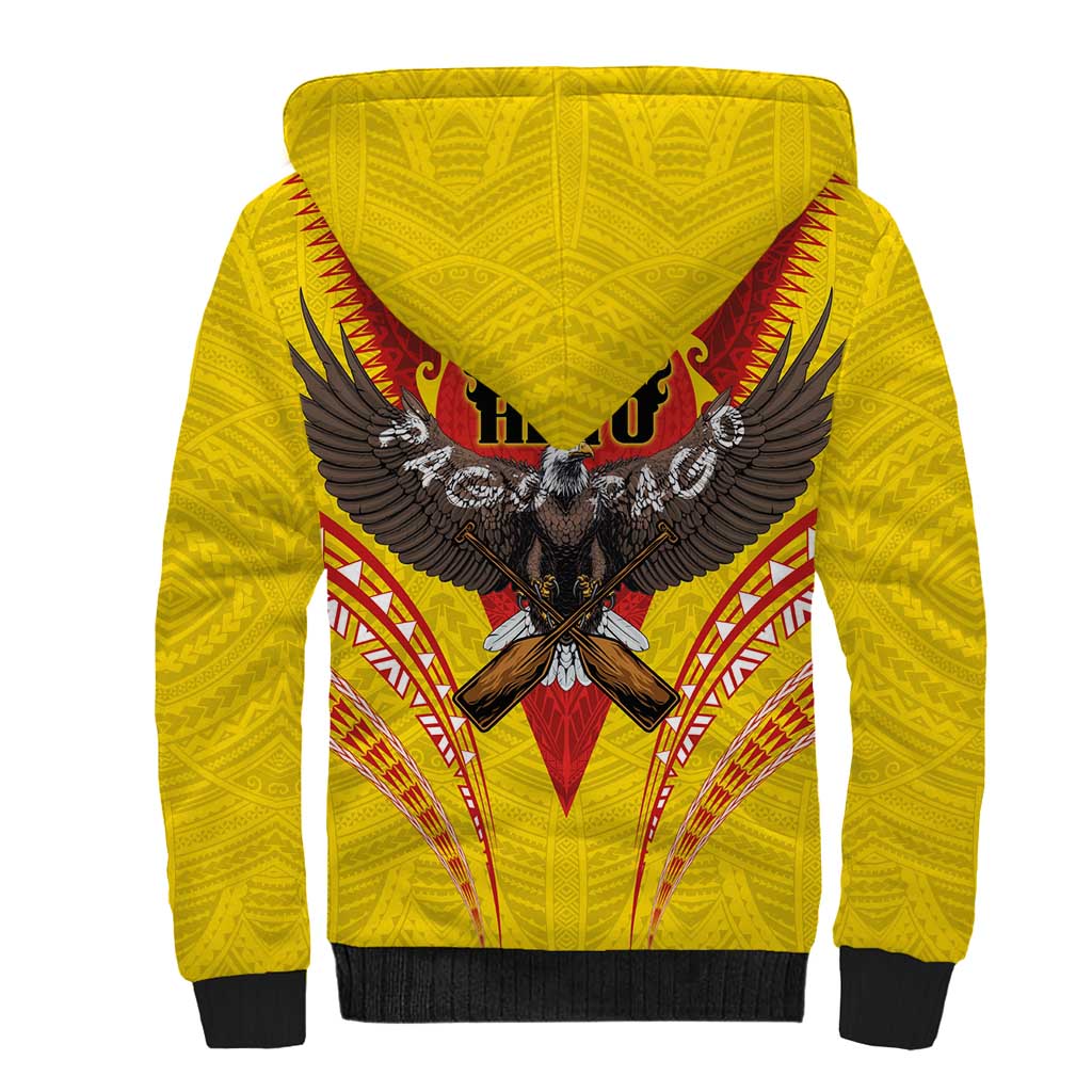 American Samoa Fautasi Race Sherpa Hoodie Pago Pago-Aeto Samoan Tattoo and Eagle LT03 - Polynesian Pride