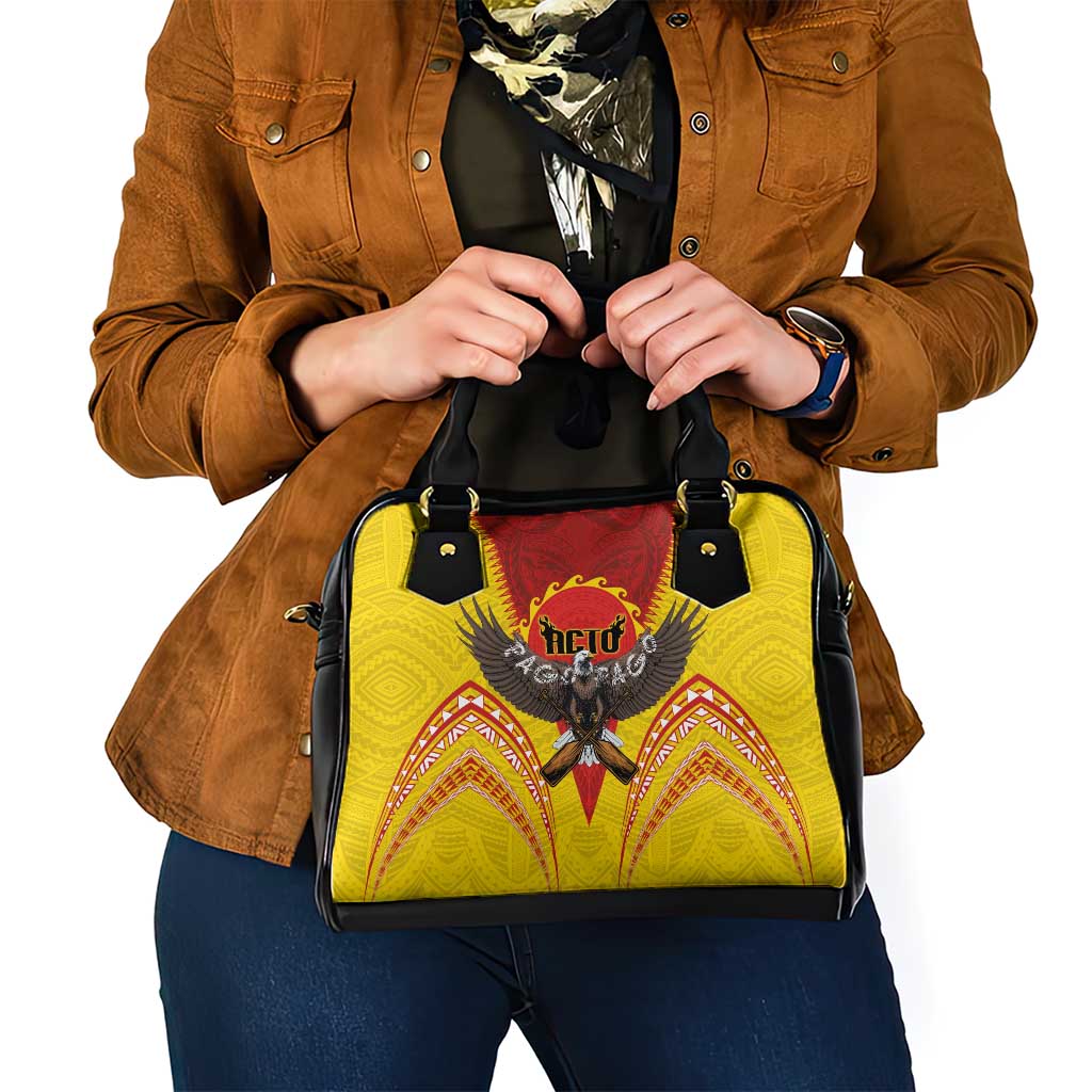 American Samoa Fautasi Race Shoulder Handbag Pago Pago-Aeto Samoan Tattoo and Eagle LT03 - Polynesian Pride