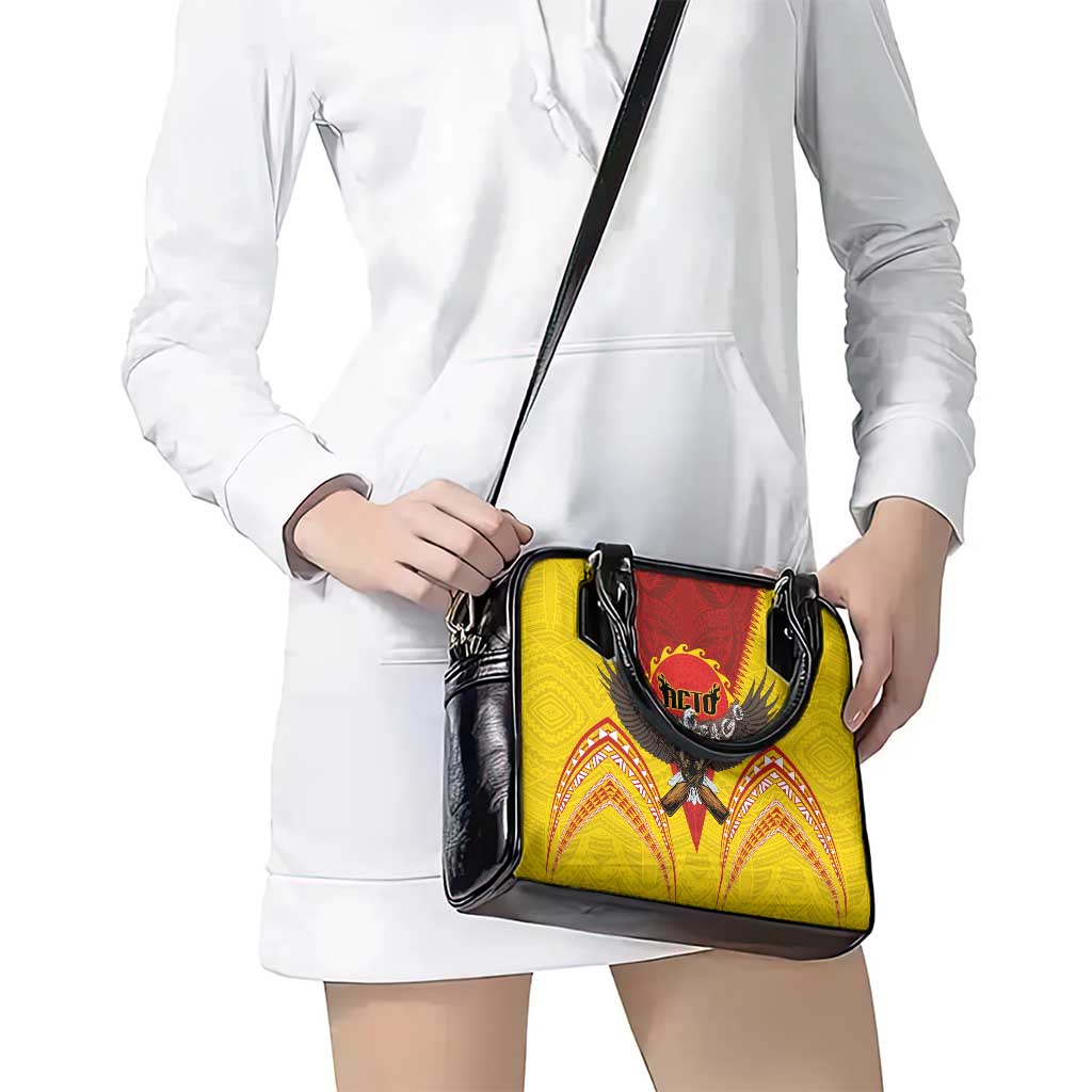 American Samoa Fautasi Race Shoulder Handbag Pago Pago-Aeto Samoan Tattoo and Eagle LT03 - Polynesian Pride