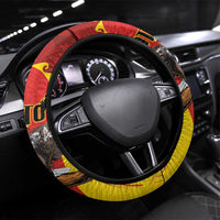 American Samoa Fautasi Race Steering Wheel Cover Pago Pago-Aeto Samoan Tattoo and Eagle LT03 Universal Fit Yellow - Polynesian Pride