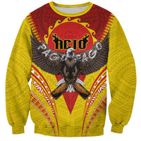 American Samoa Fautasi Race Sweatshirt Pago Pago-Aeto Samoan Tattoo and Eagle LT03 Unisex Yellow - Polynesian Pride
