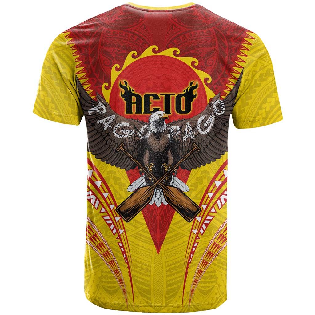 American Samoa Fautasi Race T Shirt Pago Pago-Aeto Samoan Tattoo and Eagle LT03 - Polynesian Pride