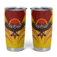 American Samoa Fautasi Race Tumbler Cup Pago Pago-Aeto Samoan Tattoo and Eagle LT03 Yellow - Polynesian Pride