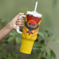 American Samoa Fautasi Race Tumbler With Handle Pago Pago-Aeto Samoan Tattoo and Eagle LT03 - Polynesian Pride