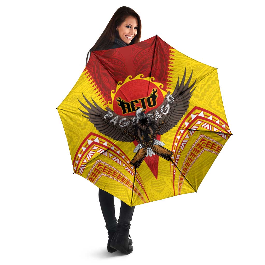 American Samoa Fautasi Race Umbrella Pago Pago-Aeto Samoan Tattoo and Eagle LT03 - Polynesian Pride