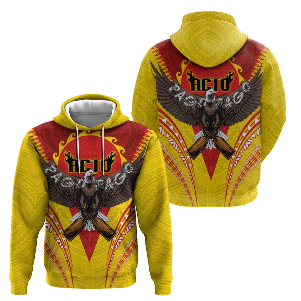 American Samoa Fautasi Race Zip Hoodie Pago Pago-Aeto Samoan Tattoo and Eagle LT03 - Polynesian Pride