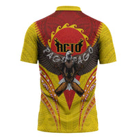 American Samoa Fautasi Race Zipper Polo Shirt Pago Pago-Aeto Samoan Tattoo and Eagle LT03 - Polynesian Pride