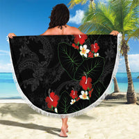 Hawaiian Taro Leaves-Hibiscus and Plumeria Beach Blanket Floral Tribal Tattoo Motif