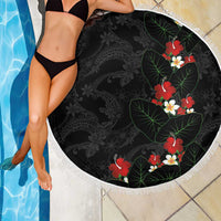 Hawaiian Taro Leaves-Hibiscus and Plumeria Beach Blanket Floral Tribal Tattoo Motif