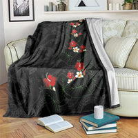 Hawaiian Taro Leaves-Hibiscus and Plumeria Blanket Floral Tribal Tattoo Motif