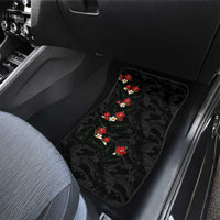 Hawaiian Taro Leaves-Hibiscus and Plumeria Car Mats Floral Tribal Tattoo Motif