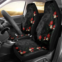 Hawaiian Taro Leaves-Hibiscus and Plumeria Car Seat Cover Floral Tribal Tattoo Motif