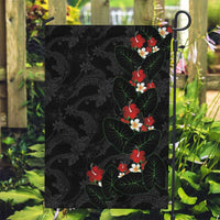 Hawaiian Taro Leaves-Hibiscus and Plumeria Garden Flag Floral Tribal Tattoo Motif