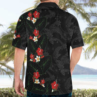 Hawaiian Taro Leaves-Hibiscus and Plumeria Hawaiian Shirt Floral Tribal Tattoo Motif