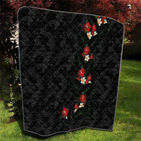 Hawaiian Taro Leaves-Hibiscus and Plumeria Quilt Floral Tribal Tattoo Motif