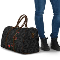 Hawaiian Taro Leaves-Hibiscus and Plumeria Travel Bag Floral Tribal Tattoo Motif