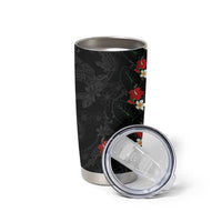 Hawaiian Taro Leaves-Hibiscus and Plumeria Tumbler Cup Floral Tribal Tattoo Motif LT03 - Polynesian Pride