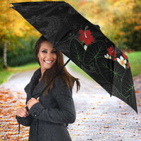 Hawaiian Taro Leaves-Hibiscus and Plumeria Umbrella Floral Tribal Tattoo Motif