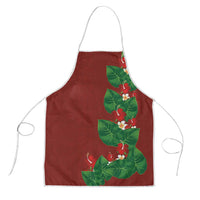 Hawaiian Taro Leaves-Hibiscus and Plumeria Apron Polynesian Art-Kakau Tattoo Red LT03 Red - Polynesian Pride