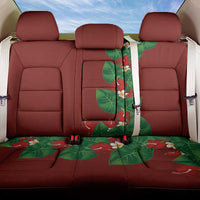 Hawaiian Taro Leaves-Hibiscus and Plumeria Back Car Seat Cover Polynesian Art-Kakau Tattoo Red
