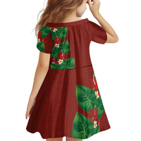 Hawaiian Taro Leaves-Hibiscus and Plumeria Family Matching Tank Maxi Dress and Hawaiian Shirt Polynesian Art-Kakau Tattoo Red