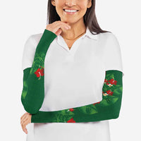 Hawaiian Taro Leaves-Hibiscus and Plumeria Arm Sleeves Polynesian Art-Kakau Tattoo Green
