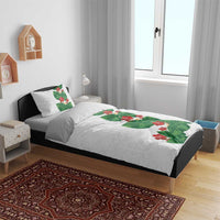 Hawaiian Taro Leaves-Hibiscus and Plumeria Bedding Set Polynesian Art-Kakau Tattoo White LT03 - Polynesian Pride