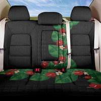 Hawaiian Taro Leaves-Hibiscus and Plumeria Back Car Seat Cover Polynesian Art-Kakau Tattoo Black