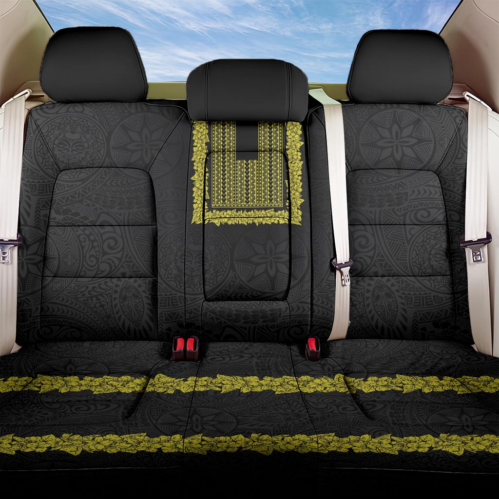 Philippines Polynesian Jasmine Pattern Back Car Seat Cover With Barong Tagalog Black Style