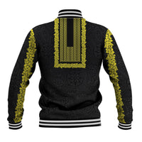 Philippines Polynesian Jasmine Pattern Baseball Jacket With Barong Tagalog Black Style
