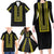 Philippines Polynesian Jasmine Pattern Family Matching Long Sleeve Bodycon Dress and Hawaiian Shirt With Barong Tagalog Black Style