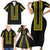 Philippines Polynesian Jasmine Pattern Family Matching Short Sleeve Bodycon Dress and Hawaiian Shirt With Barong Tagalog Black Style