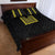 Philippines Polynesian Jasmine Pattern Quilt Bed Set With Barong Tagalog Black Style