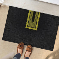 Philippines Polynesian Jasmine Pattern Rubber Doormat With Barong Tagalog Black Style