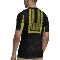 Philippines Polynesian Jasmine Pattern Rugby Jersey With Barong Tagalog Black Style