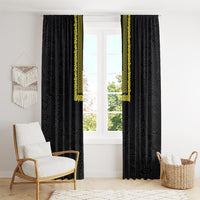 Philippines Polynesian Jasmine Pattern Window Curtain With Barong Tagalog Black Style