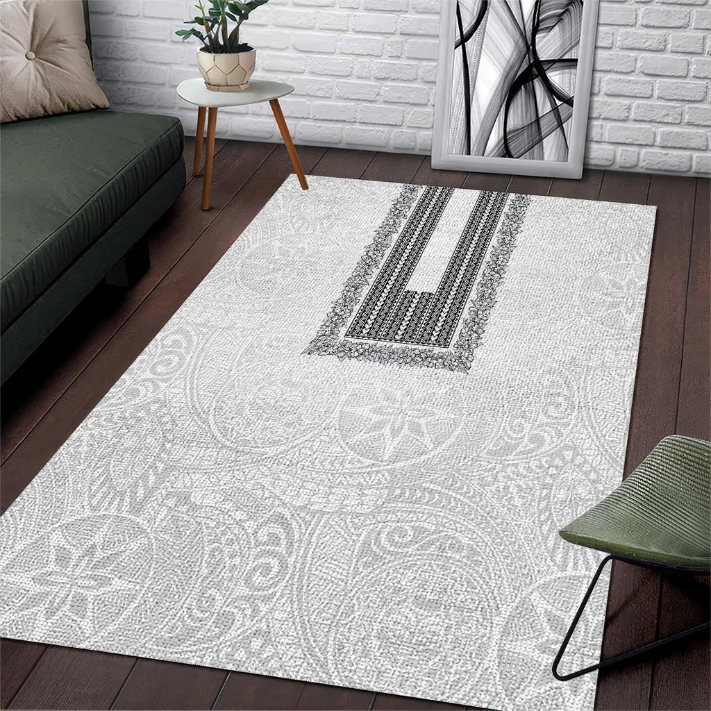 Philippines Polynesian Jasmine Pattern Area Rug With Barong Tagalog White Style