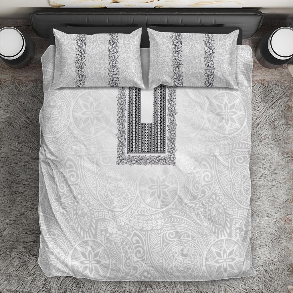 Philippines Polynesian Jasmine Pattern Bedding Set With Barong Tagalog White Style