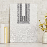 Philippines Polynesian Jasmine Pattern Canvas Wall Art With Barong Tagalog White Style