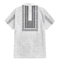 Philippines Polynesian Jasmine Pattern Family Matching Mermaid Dress and Hawaiian Shirt With Barong Tagalog White Style