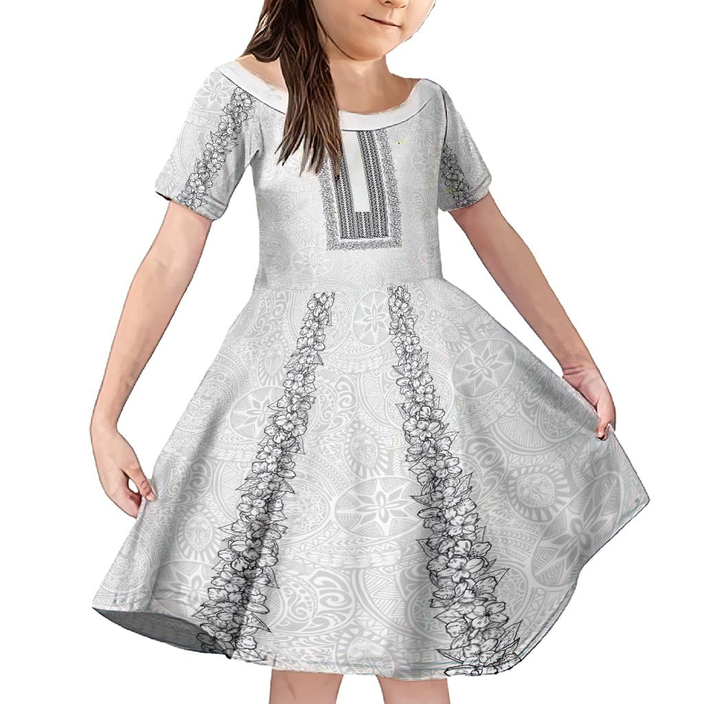 Philippines Polynesian Jasmine Pattern Family Matching Tank Maxi Dress and Hawaiian Shirt With Barong Tagalog White Style