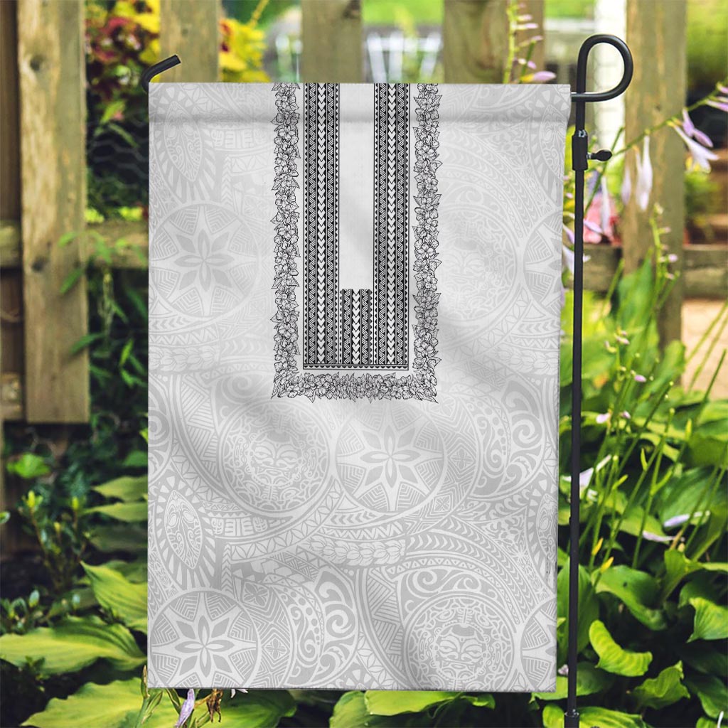 Philippines Polynesian Jasmine Pattern Garden Flag With Barong Tagalog White Style