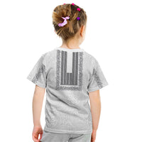 Philippines Polynesian Jasmine Pattern Kid T Shirt With Barong Tagalog White Style