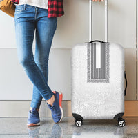 Philippines Polynesian Jasmine Pattern Luggage Cover With Barong Tagalog White Style