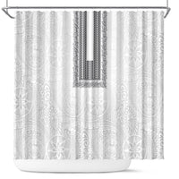 Philippines Polynesian Jasmine Pattern Shower Curtain With Barong Tagalog White Style