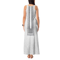 Philippines Polynesian Jasmine Pattern Tank Maxi Dress With Barong Tagalog White Style