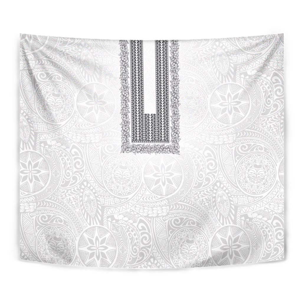 Philippines Polynesian Jasmine Pattern Tapestry With Barong Tagalog White Style