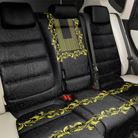 Philippines Polynesian Floral Pattern Back Car Seat Cover With Barong Tagalog Black Style