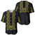 Philippines Polynesian Floral Pattern Baseball Jersey With Barong Tagalog Black Style