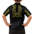 Philippines Polynesian Floral Pattern Family Matching Puletasi and Hawaiian Shirt With Barong Tagalog Black Style